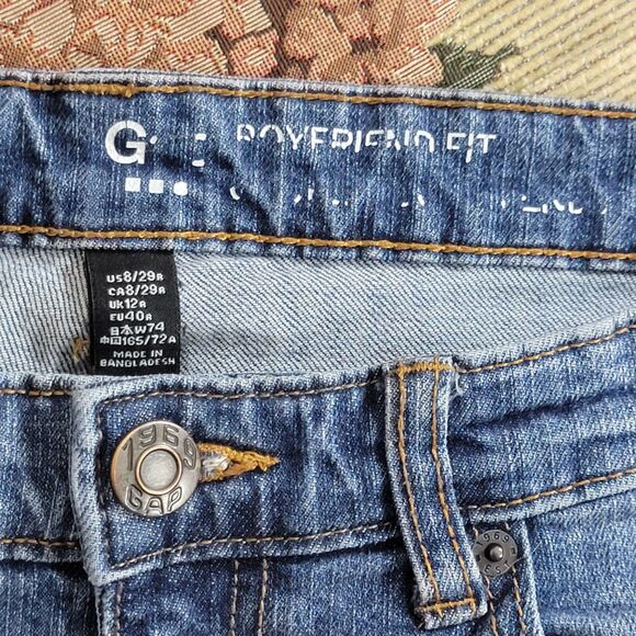 GAP Jeans Womens 8 Blue Boyfriend Fit Medium Wash Cuffed Cropped 32x26 - Picture 10 of 14